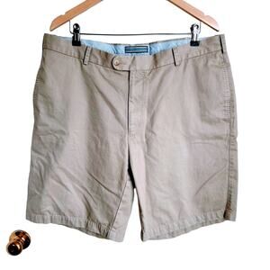 Peter Millar Khaki Flat Front Pima Cotton Golf Shorts